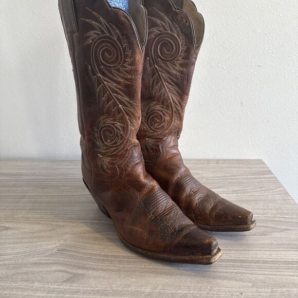 Justin L4332 Women’s Size 10 B Western Cowboy Damiana Leather Snipped Toe Boots - Picture 2 of 13